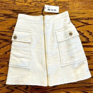 Ba&sh Mire Patch Pocket, Cream/Off-White Wool Blend skirt. Size 1/Small